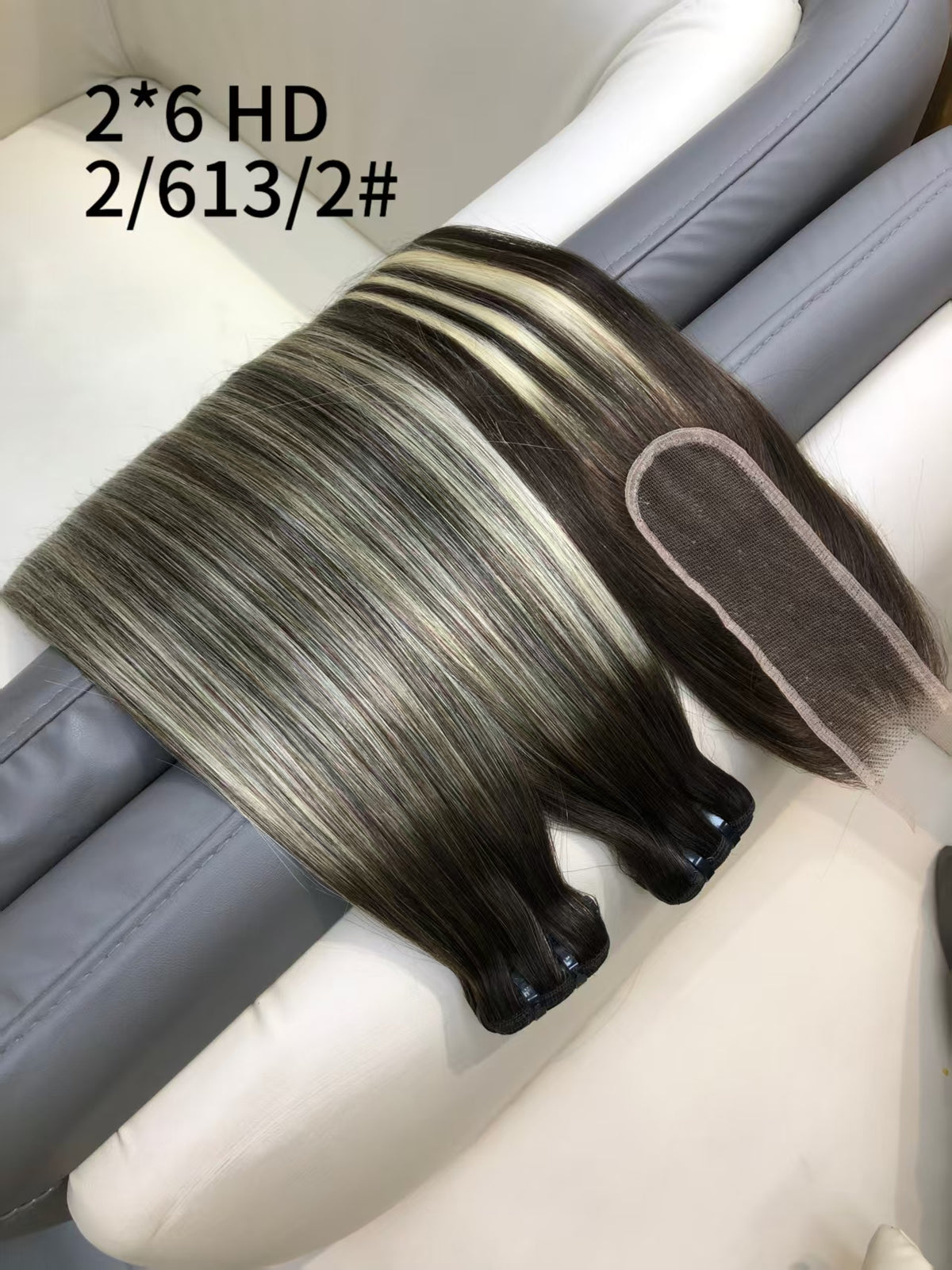 B2/613 Ombre Piano Highlight Hair Bundle (Matching 2x6 / 5x5 HD Lace Closure)