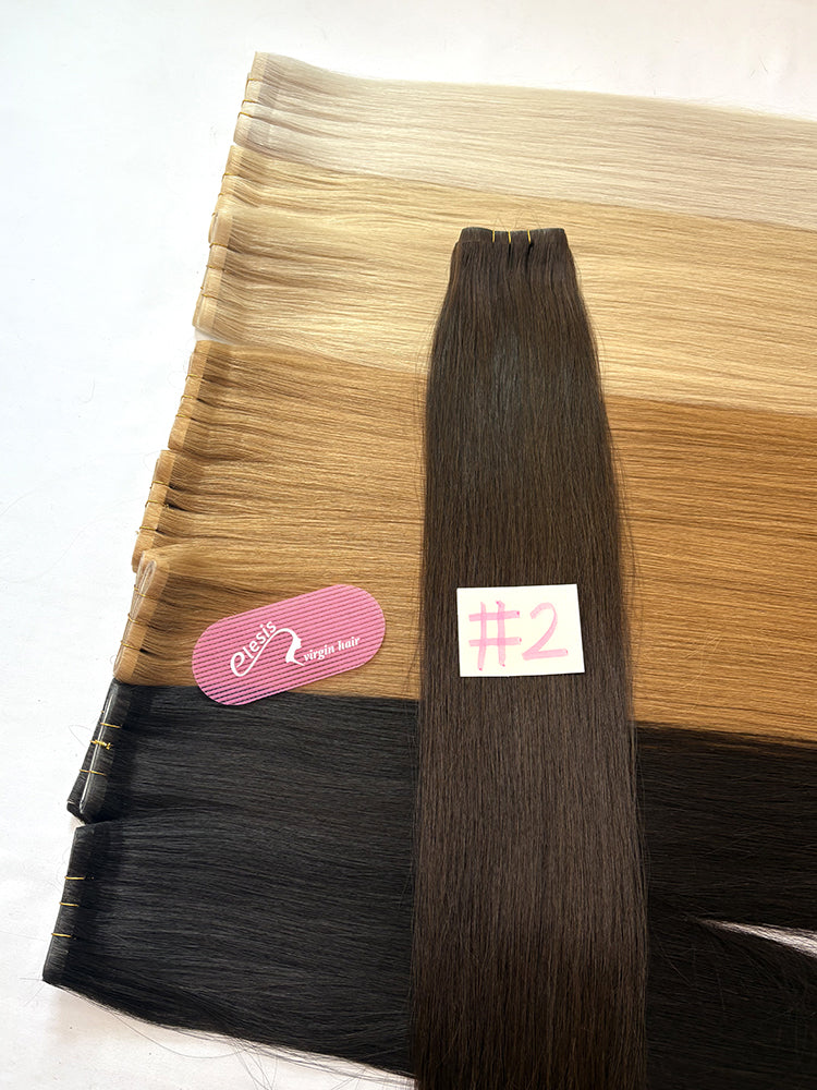 Invisible Tape Weft Hair — Skin Base Seamless Top Grade Straight Raw Hair Extensions (Pre-Order)