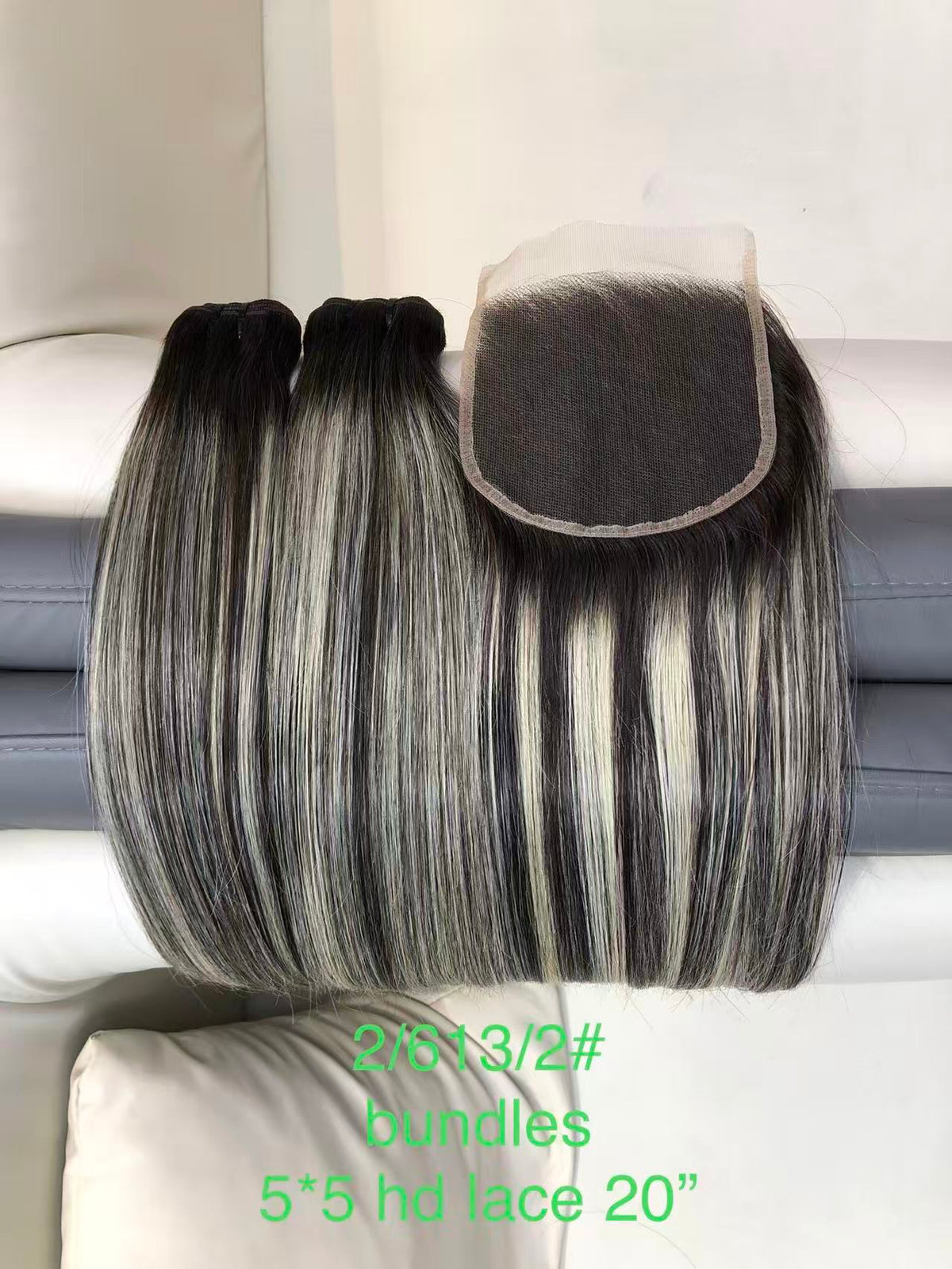 B2/613 Ombre Piano Highlight Hair Bundle (Matching 2x6 / 5x5 HD Lace Closure)