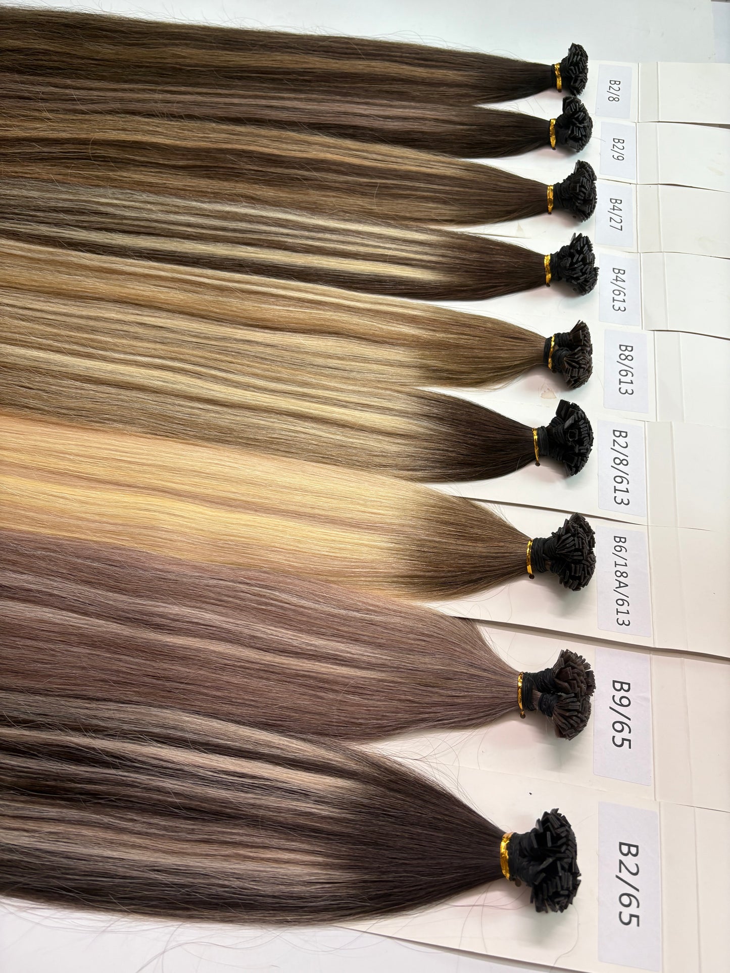 Keratin Flat Tips Darkroot highlight Virgin Remy Ktips extensions 100grams 24inch