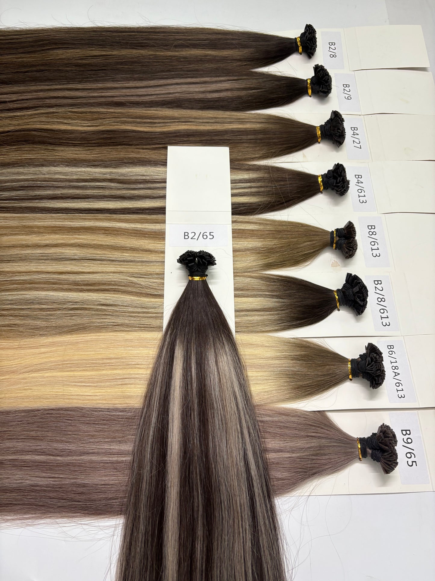 Keratin Flat Tips Darkroot highlight Virgin Remy Ktips extensions 100grams 24inch