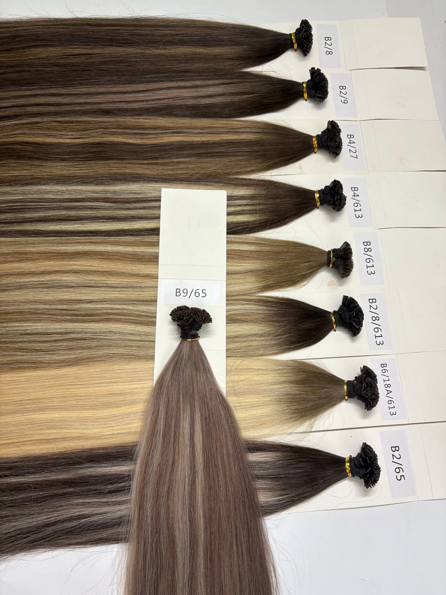 Keratin Flat Tips Darkroot highlight Virgin Remy Ktips extensions 100grams 24inch