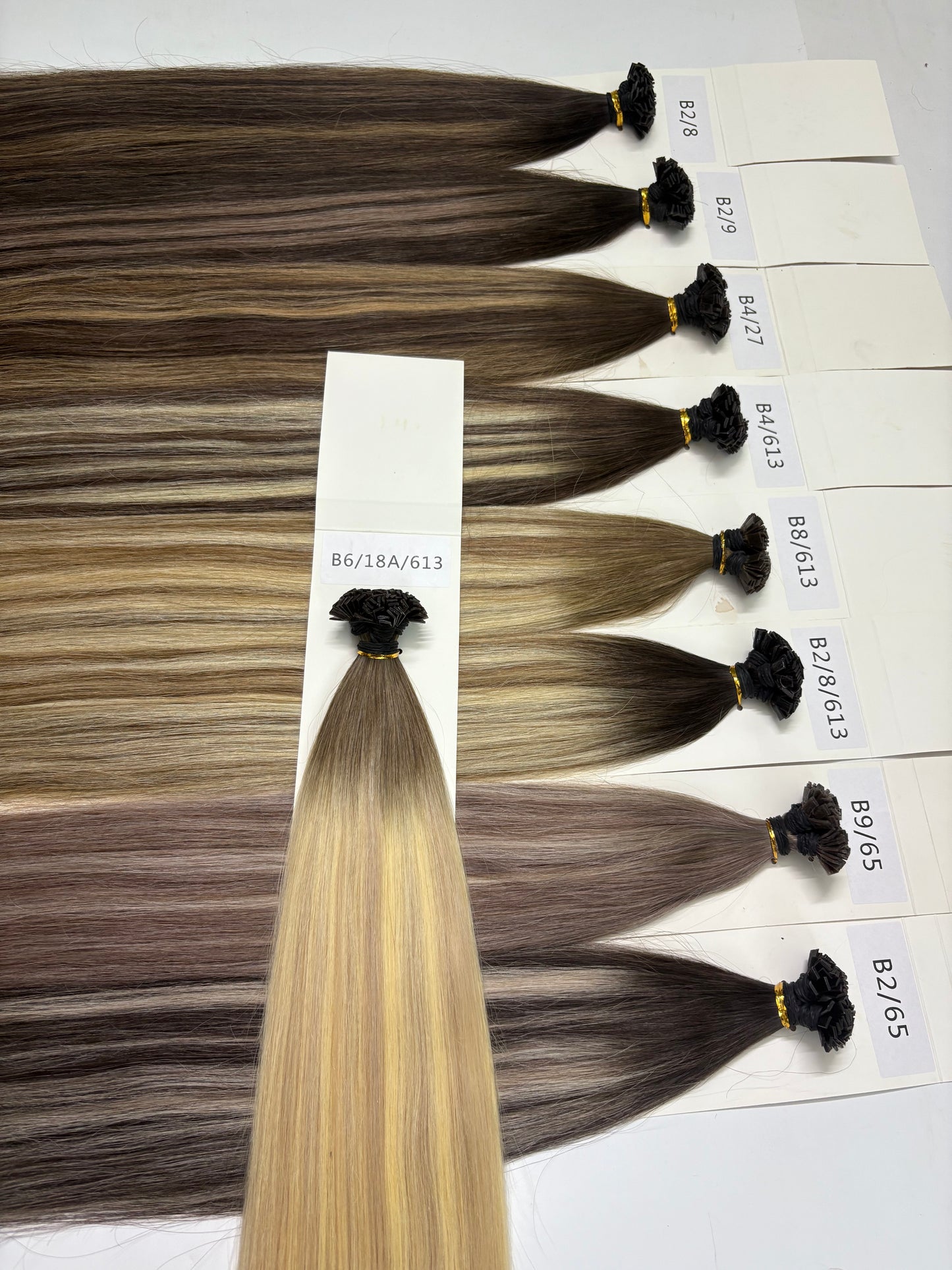 Keratin Flat Tips Darkroot highlight Virgin Remy Ktips extensions 100grams 24inch