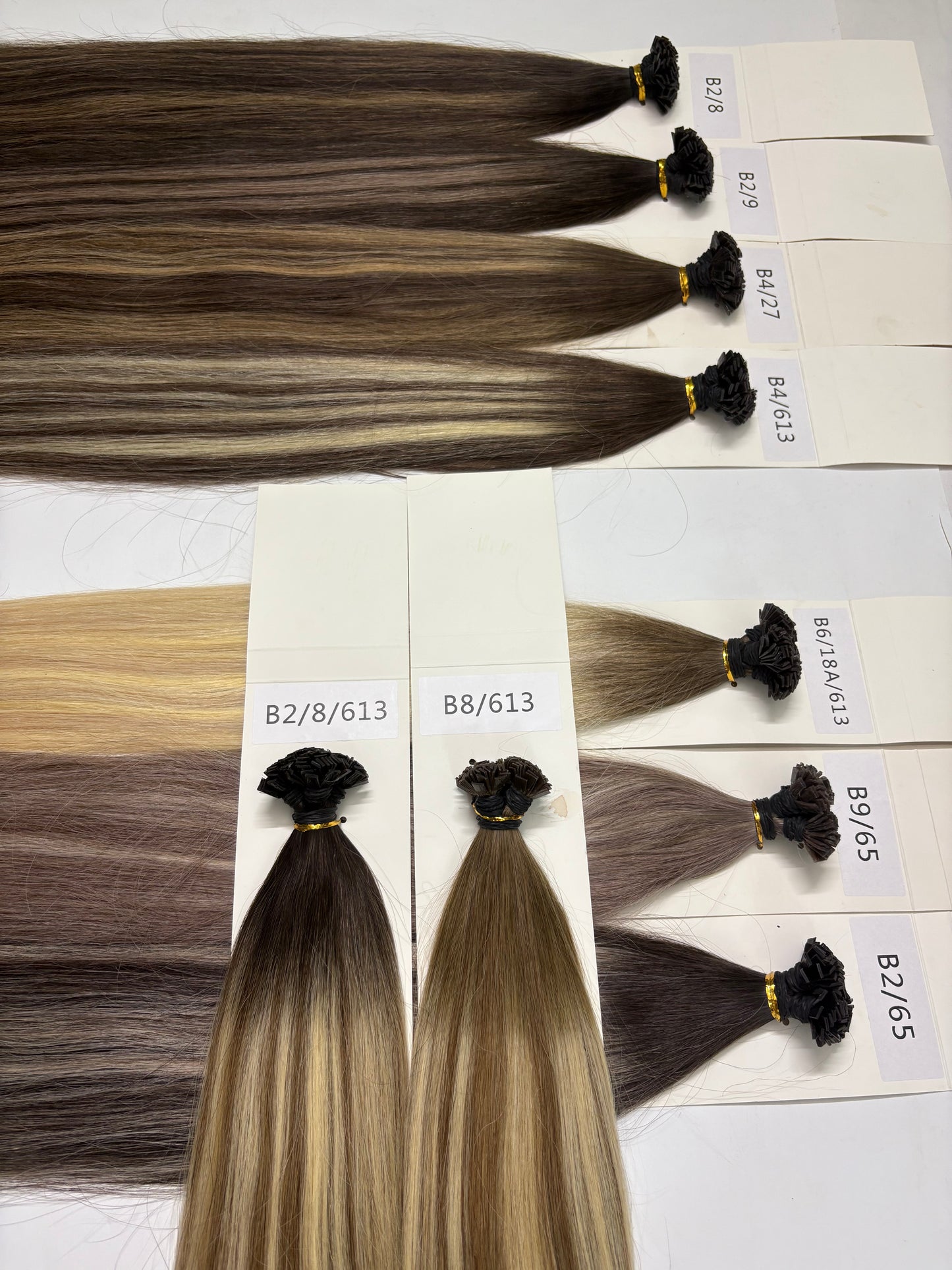 Keratin Flat Tips Darkroot highlight Virgin Remy Ktips extensions 100grams 24inch