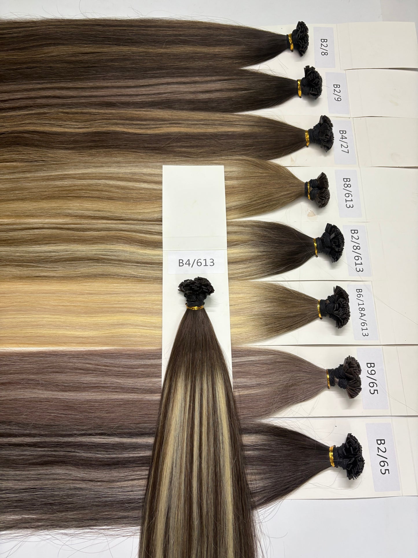 Keratin Flat Tips Darkroot highlight Virgin Remy Ktips extensions 100grams 24inch