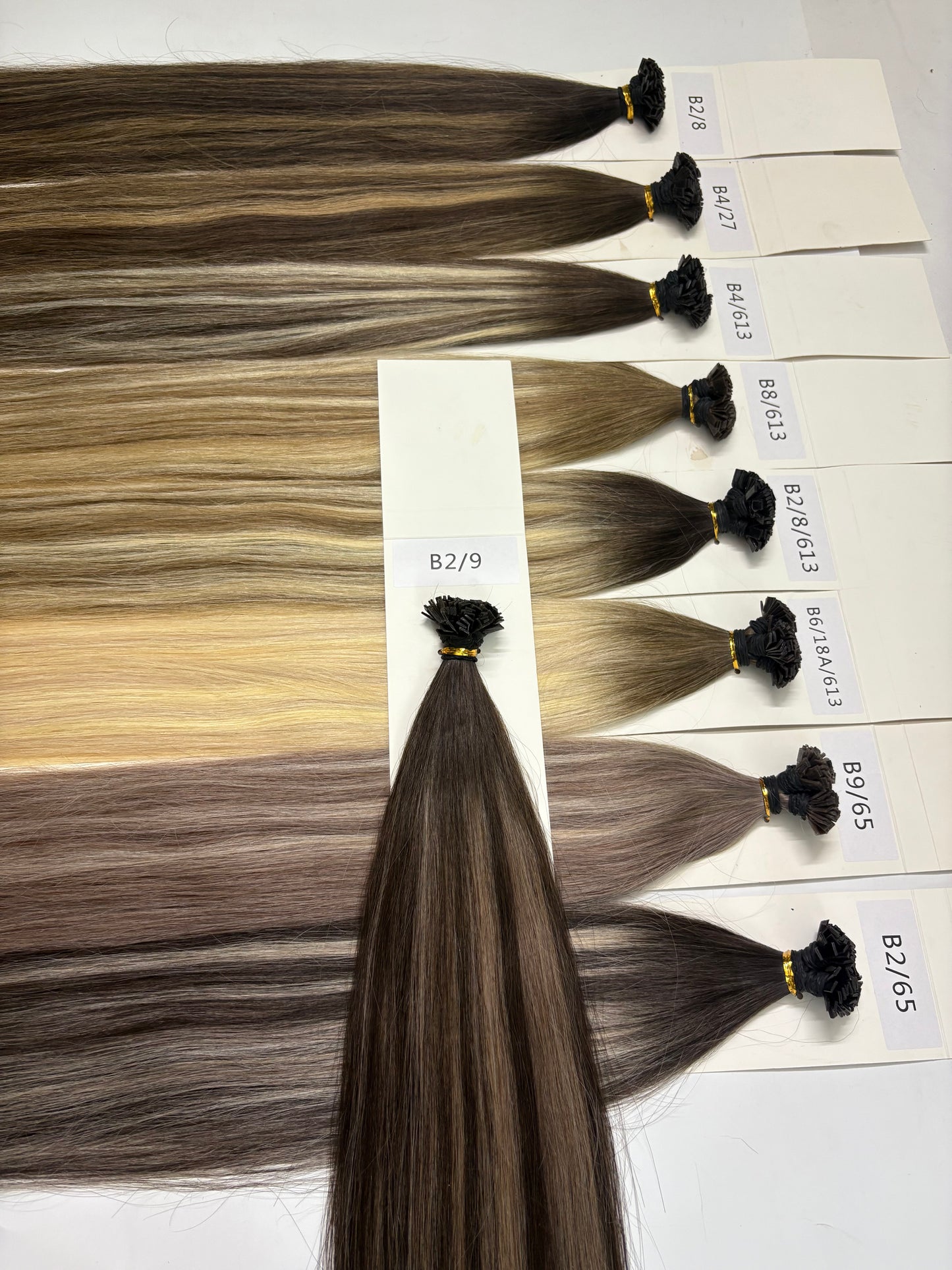 Keratin Flat Tips Darkroot highlight Virgin Remy Ktips extensions 100grams 24inch