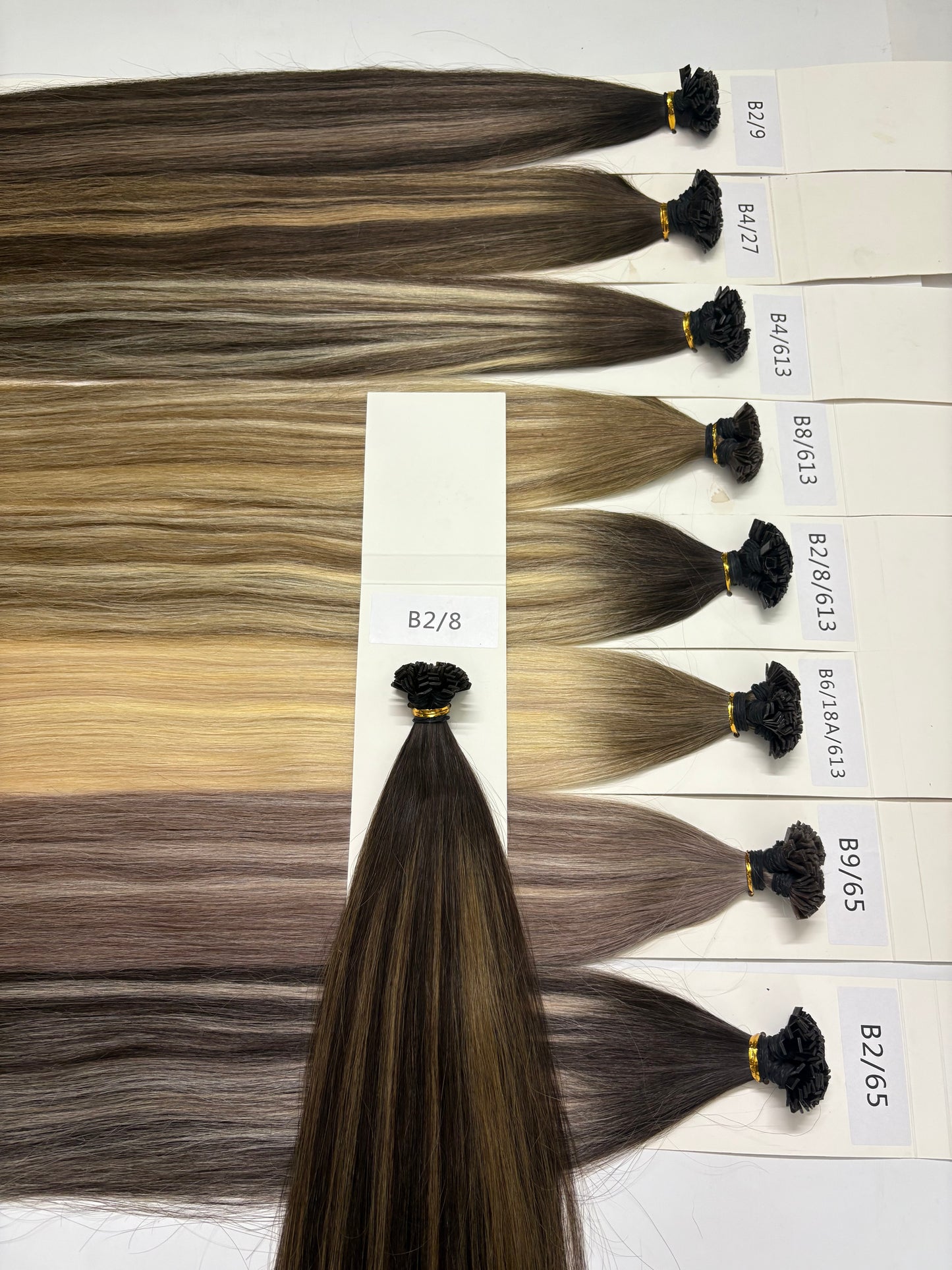 Keratin Flat Tips Darkroot highlight Virgin Remy Ktips extensions 100grams 24inch