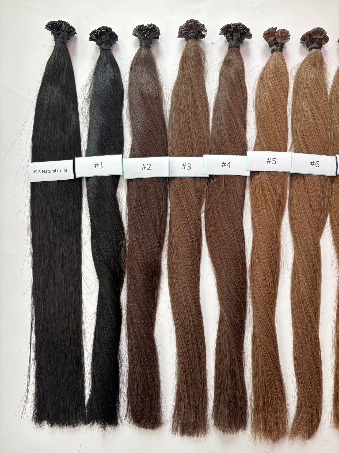 Keratin Flat Tips Brown Pure Color Virgin Remy Ktips extensions 100grams 24inch