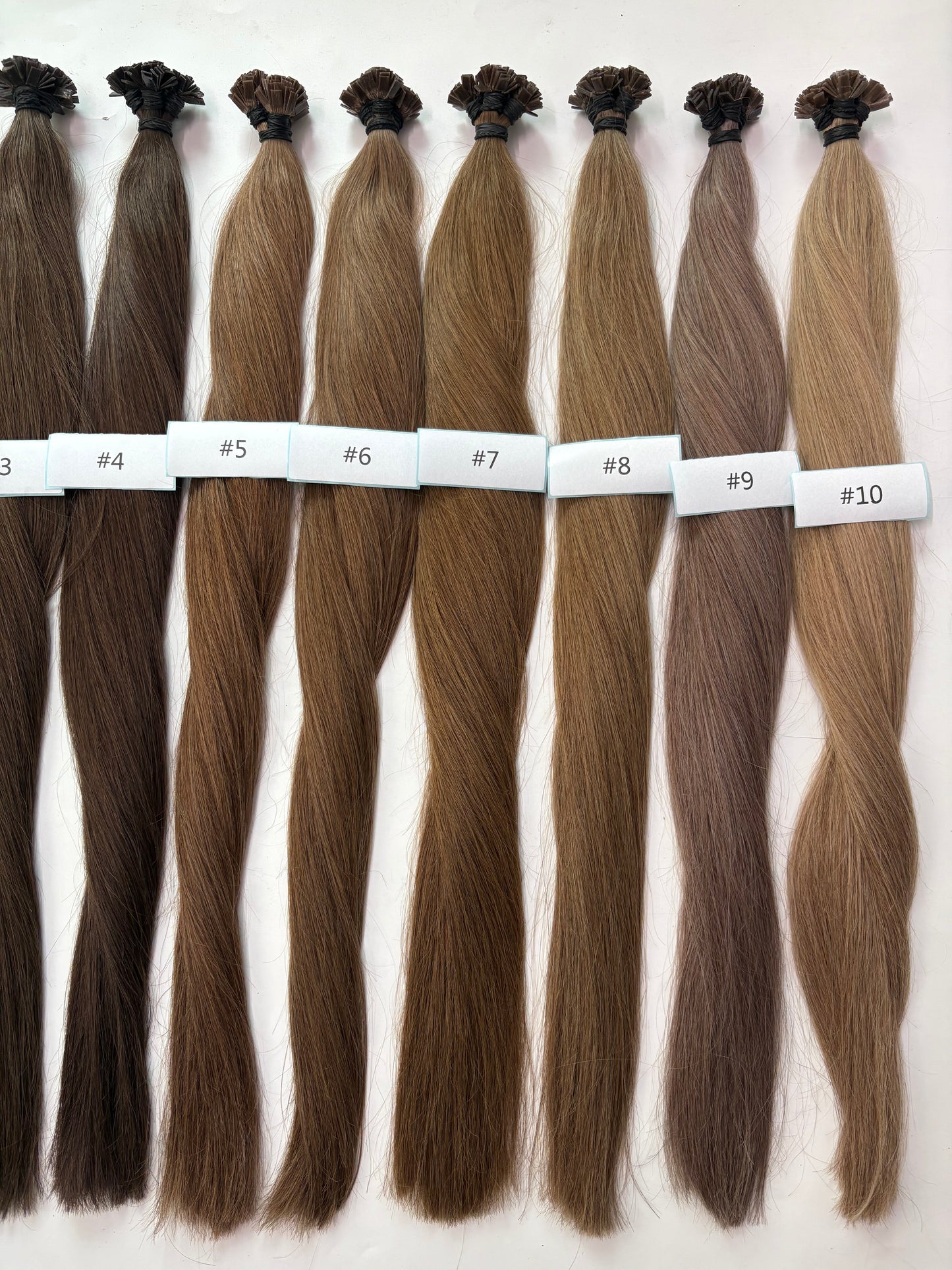 Keratin Flat Tips Brown Pure Color Virgin Remy Ktips extensions 100grams 24inch