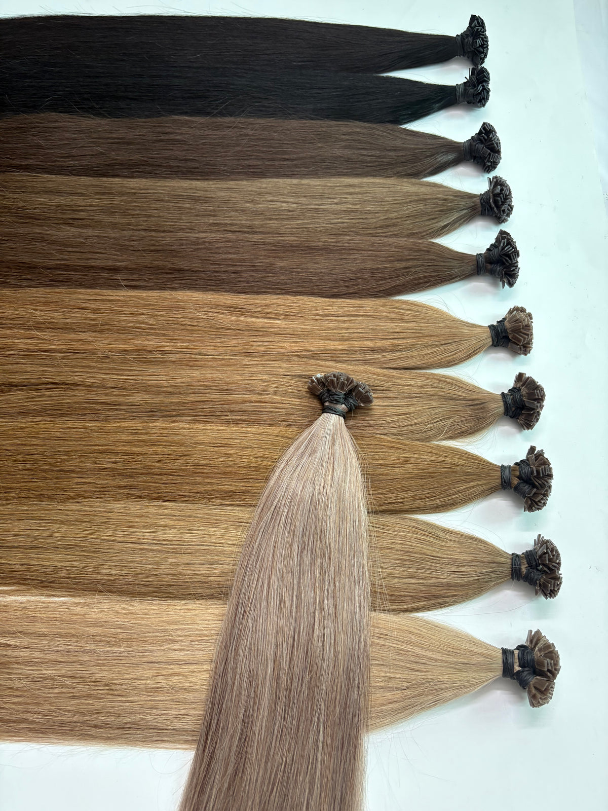 Ktips Color Keratin Flat Tips Brown Pure Color Virgin Remy Ktips extensions 100gra ...