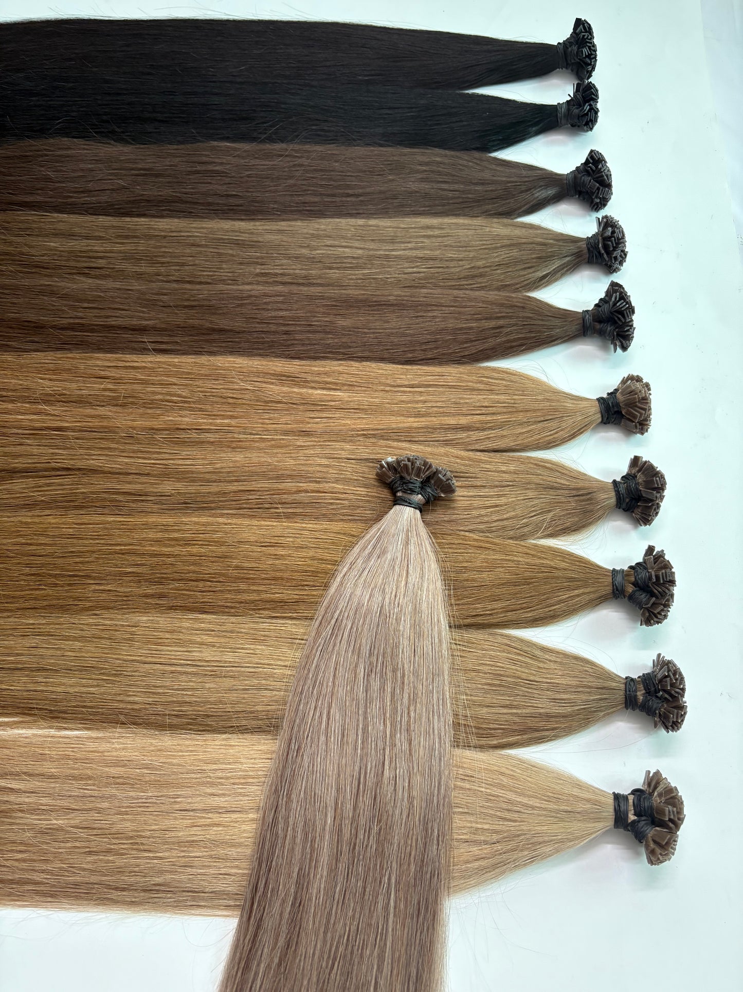 Keratin Flat Tips Brown Pure Color Virgin Remy Ktips extensions 100grams 24inch