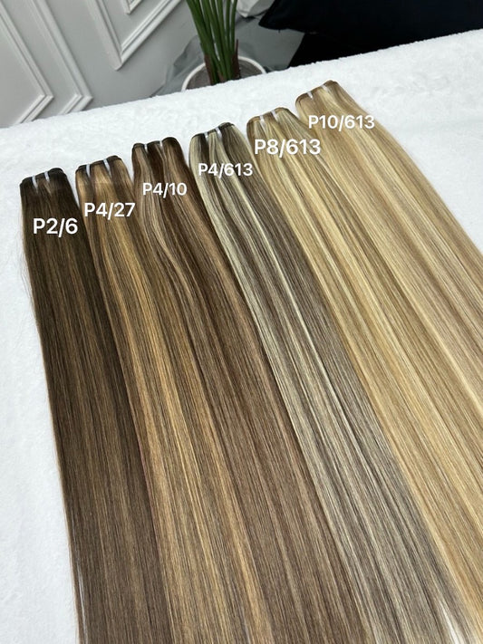 Alternating Piano Weft Hair Extensions – Two-Tone Interspaced Bundle